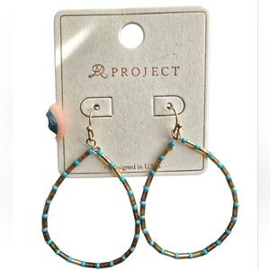 A/Project Brown and Turquoise Beaded Earrings